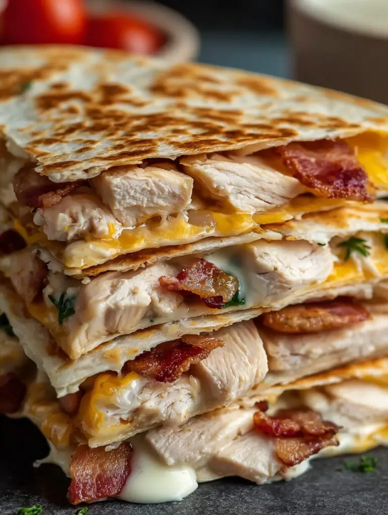 Easy Chicken Bacon Ranch Quesadilla