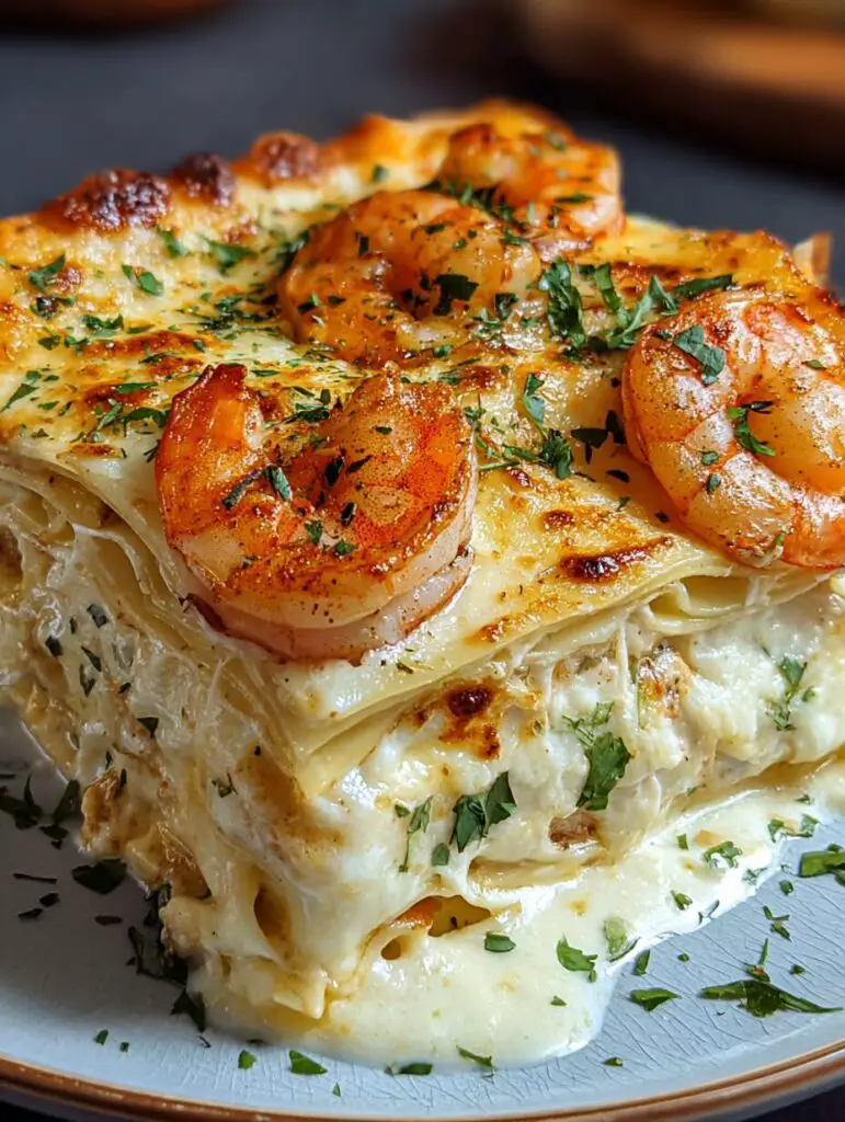 Garlic Butter Shrimp Scampi Lasagna