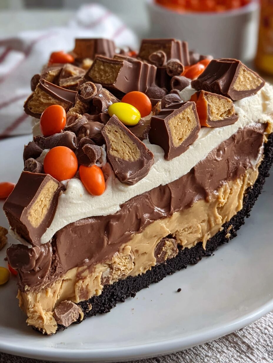 Giant Reese’s Peanut Butter Cup Pie – Easy No-Bake Recipe