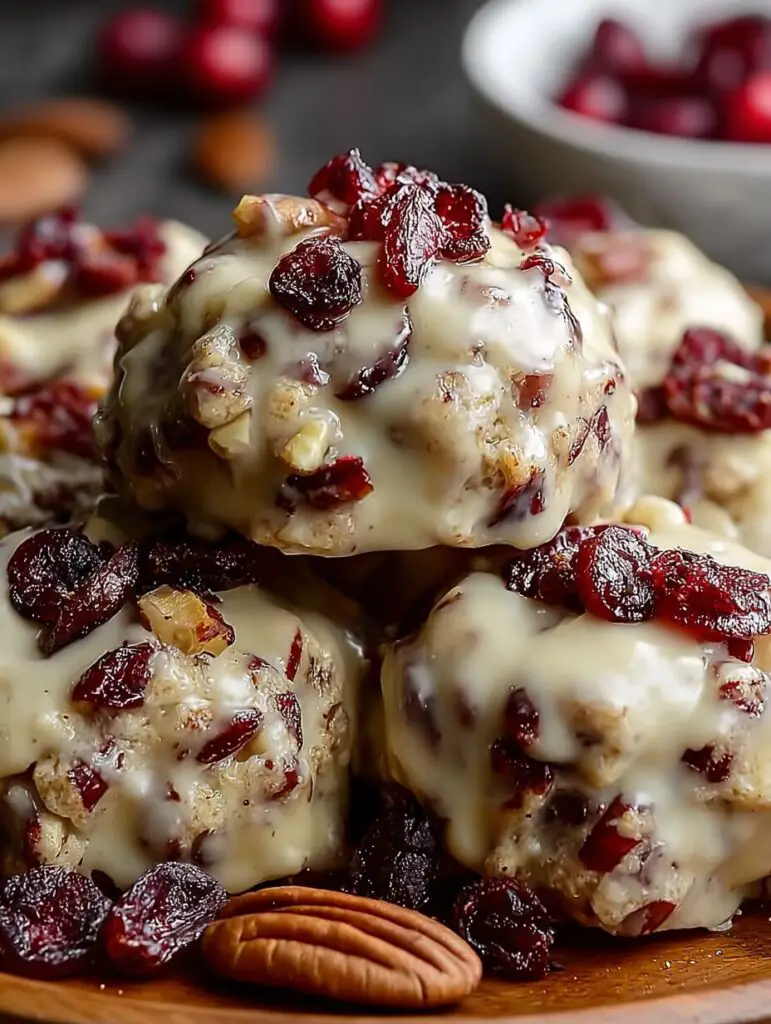 No-Bake Cranberry Pecan Praline Cookies