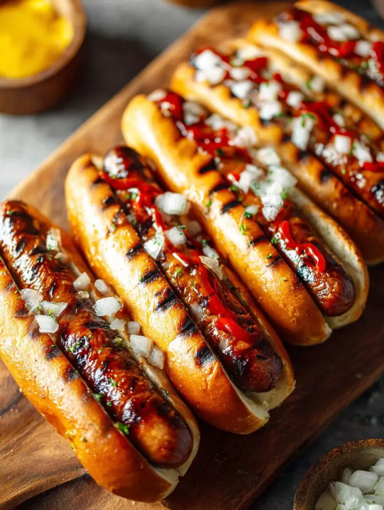 Perfectly Grilled Hot Dogs with a Smoky Char