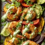 Sheet Pan Shrimp Avocado Crema