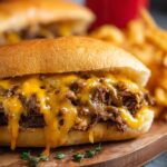 Slow Cooker Beef and Cheddar Sandwiches