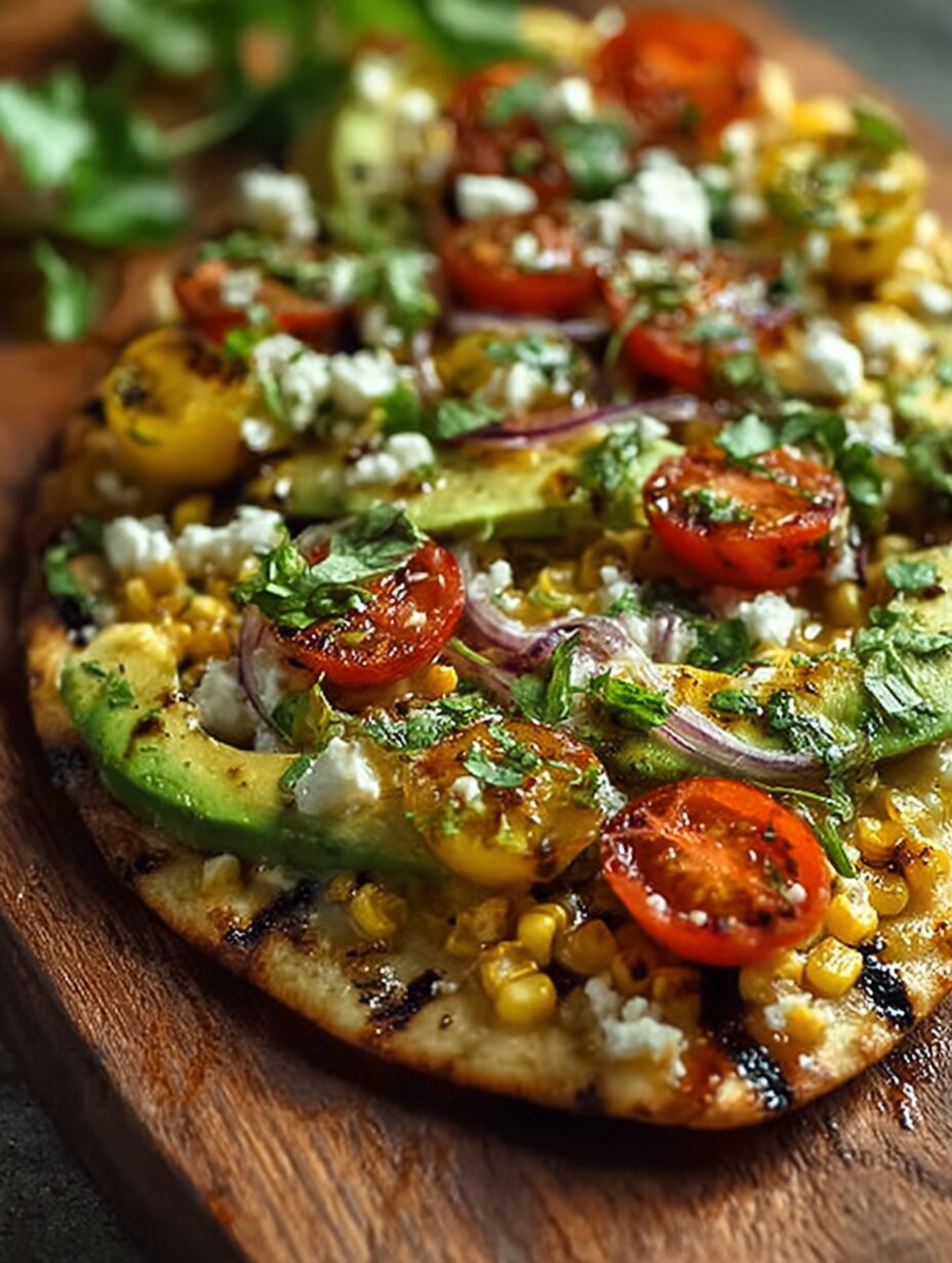 Summer’s Fresh Grilled Corn & Avocado Flatbread