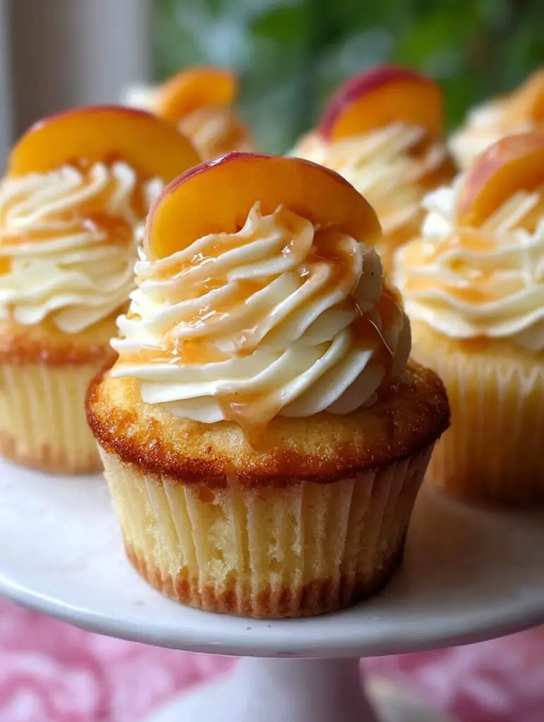 Sweet Honey Peach Cream Cheese Cupcakes for Summer Bliss