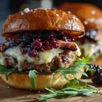 Blackberry Bacon Venison Burgers