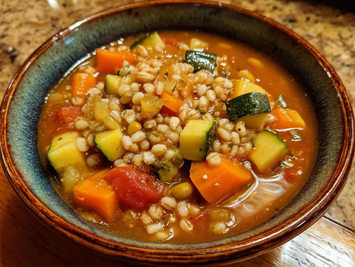 Hearty Crockpot Vegetable Barley Soup: 1 Pot Wonder - Crockpot Vegetable Barley Soup - additional detail