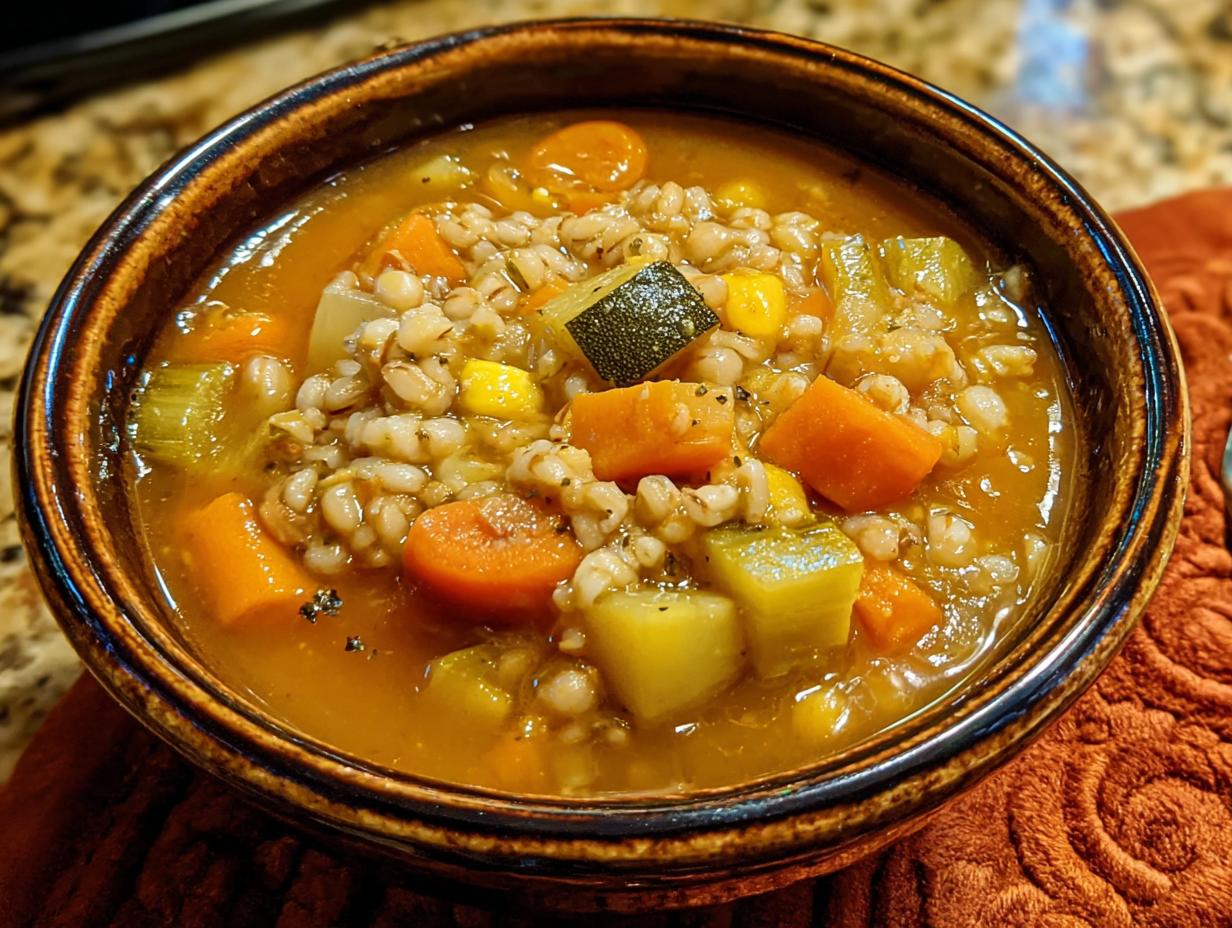 Hearty Crockpot Vegetable Barley Soup: 1 Pot Wonder - Crockpot Vegetable Barley Soup - additional detail