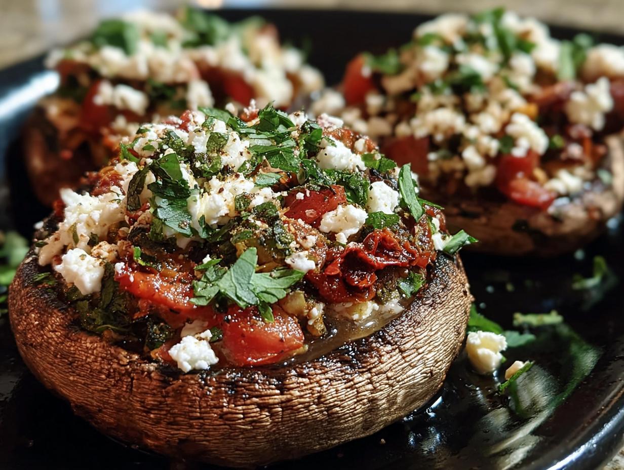 Mediterranean Stuffed Portobello Mushrooms: 1 Delicious Bite - Mediterranean Stuffed Portobello Mushrooms - additional detail