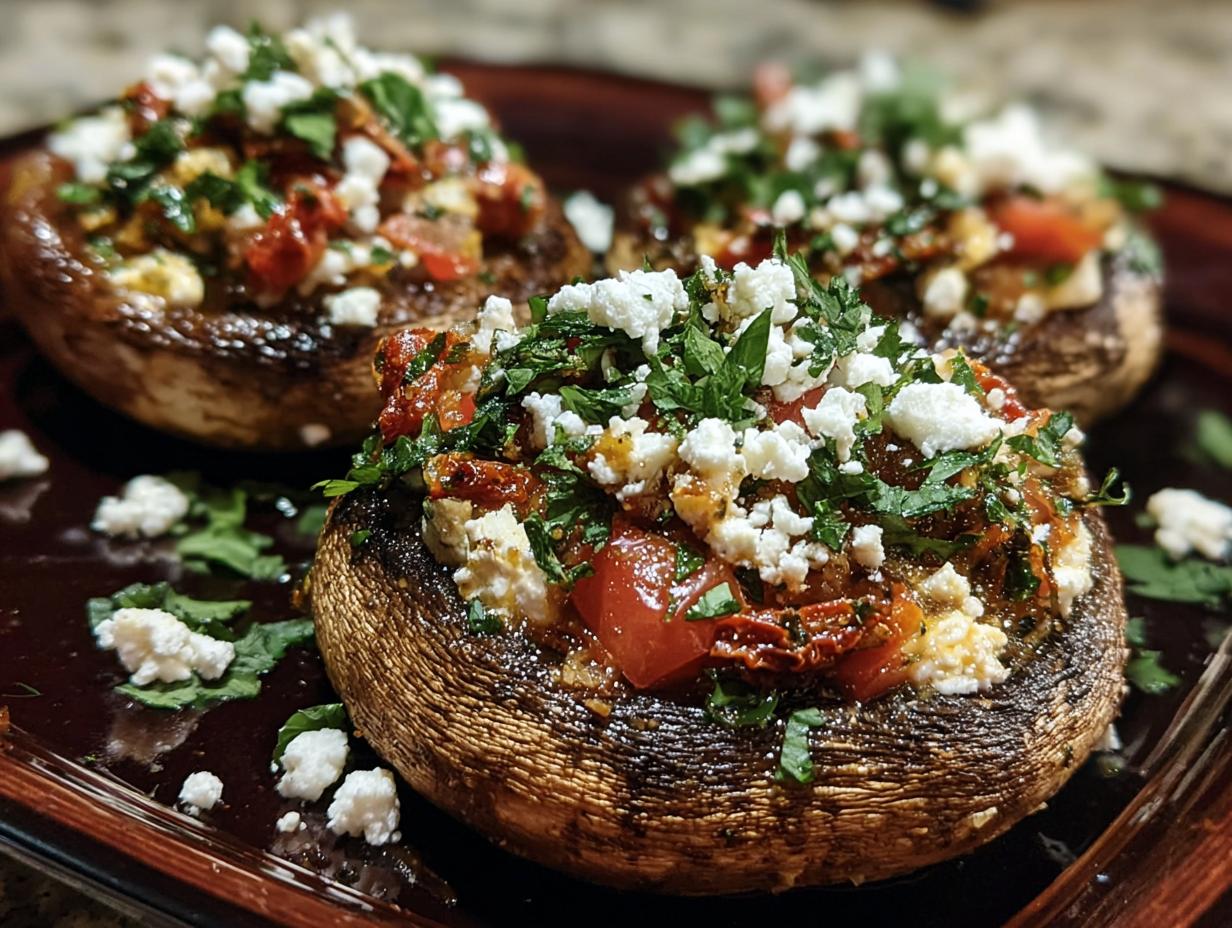 Mediterranean Stuffed Portobello Mushrooms