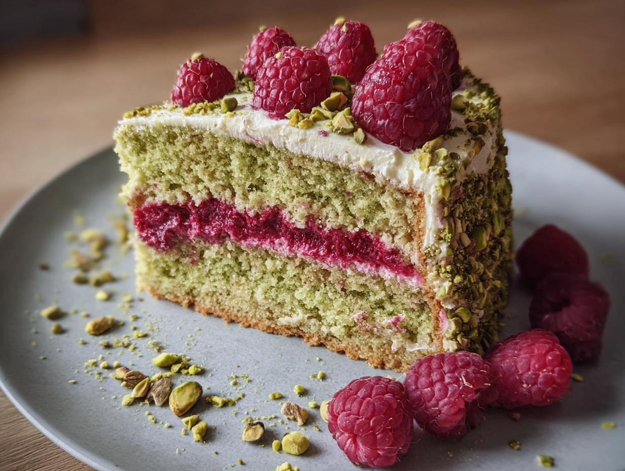 Pistachio Raspberry Cake