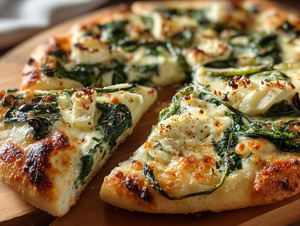 White Pizza Spinach Roasted
