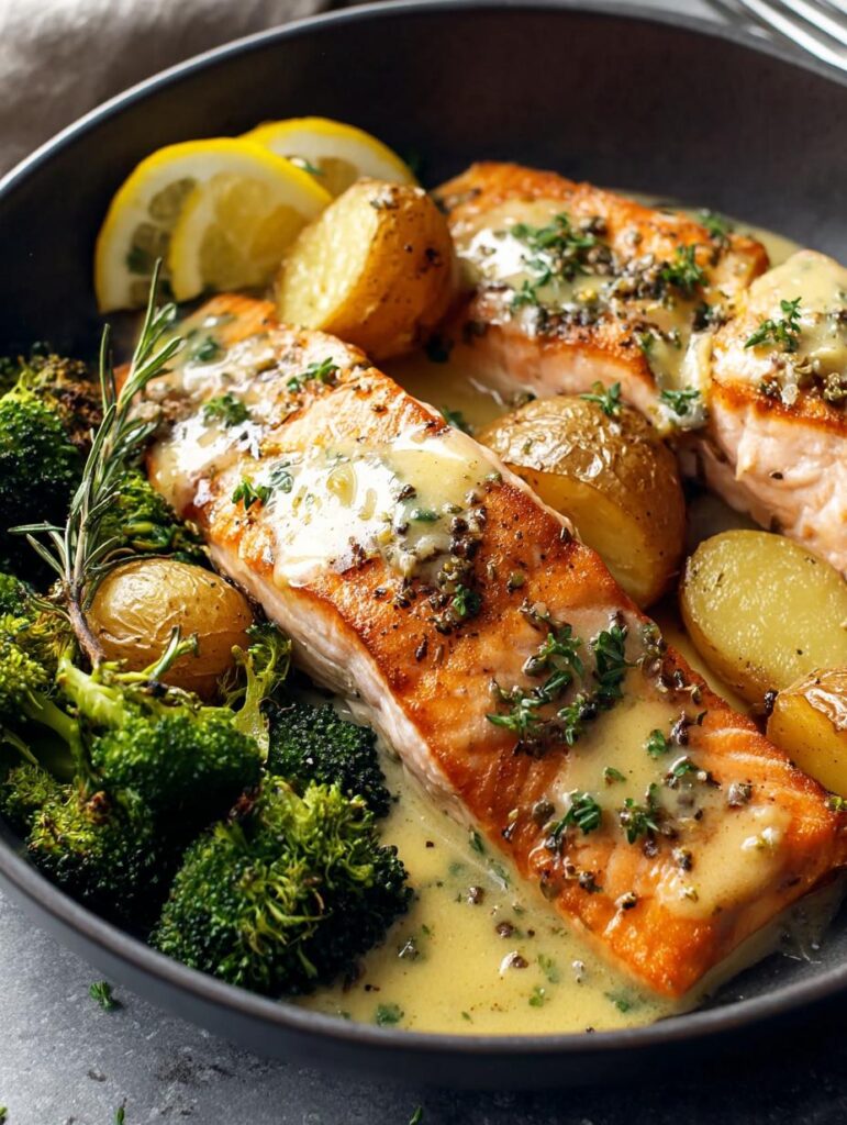 Baked Salmon Lemon Sauce
