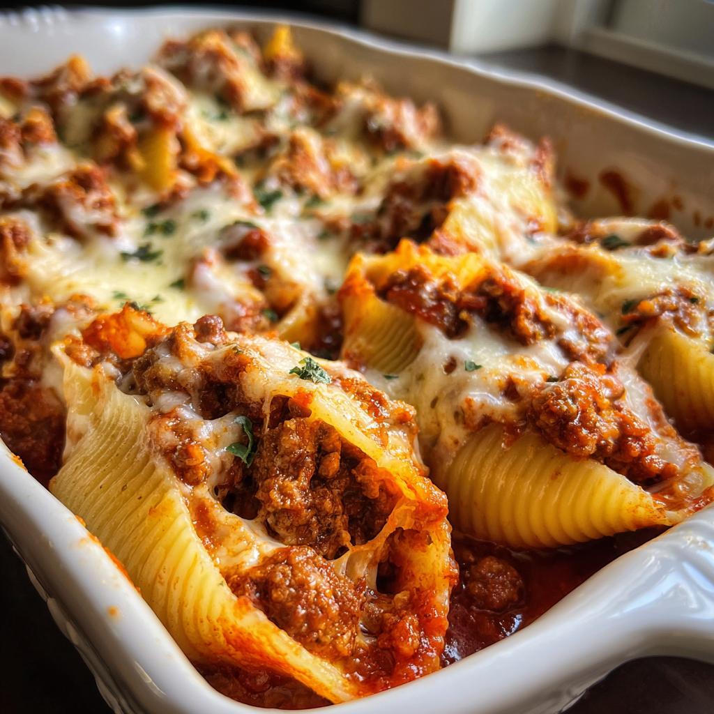Amazing Cheesy Beef Stuffed Shells Recipe - Beef Stuffed Shells Cheesy - assembling the stuffed shells