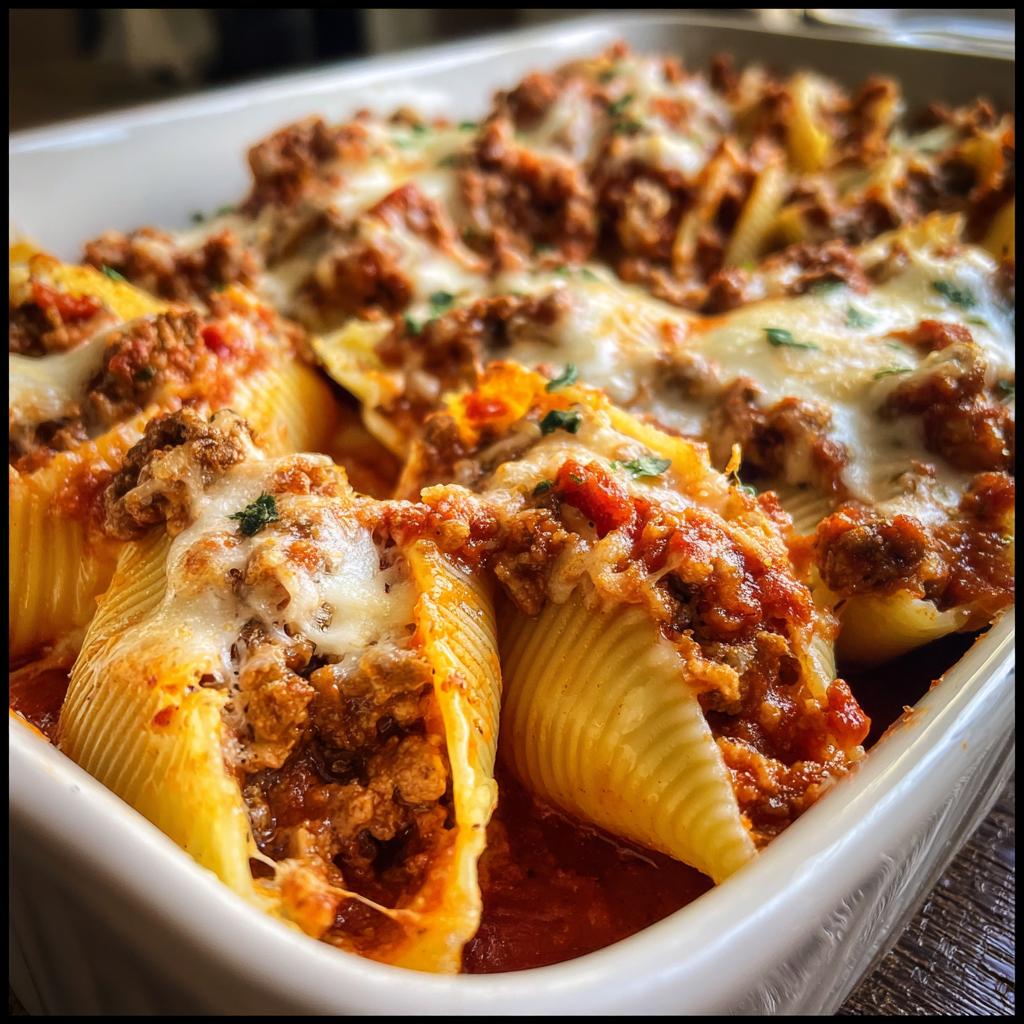 Amazing Cheesy Beef Stuffed Shells Recipe - Beef Stuffed Shells Cheesy - cooking the beef filling