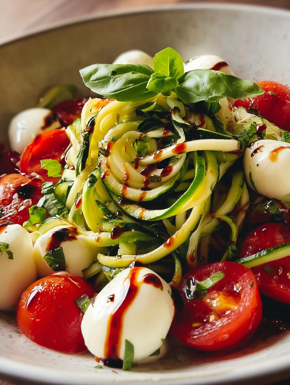 Caprese Zucchini Noodle Salad: 20 Min Delight - Caprese Zucchini Noodle Salad - additional detail