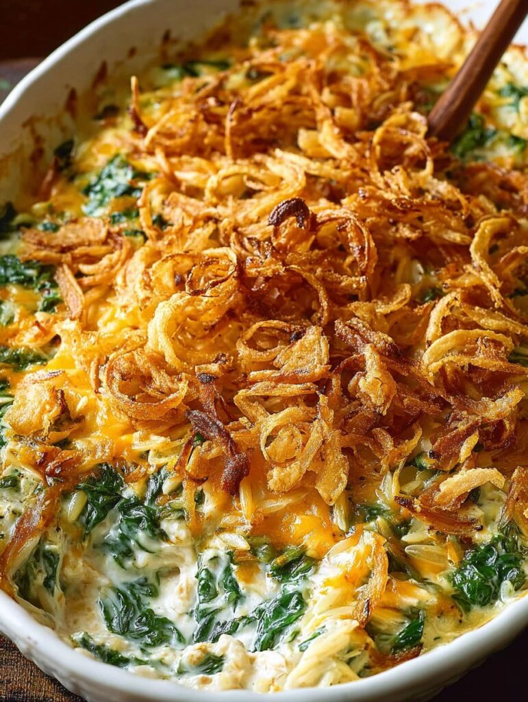 Cheesy Spinach Chicken Orzo