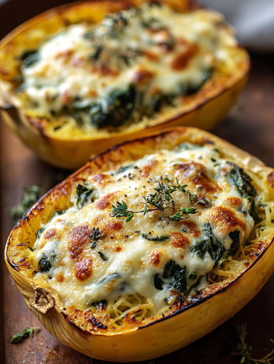 Cheesy Spinach Stuffed Spaghetti