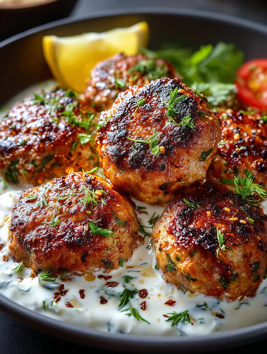 Chicken Kofta with Creamy Yogurt Sauce Delight - Chicken Kofta with Creamy - main visual representation