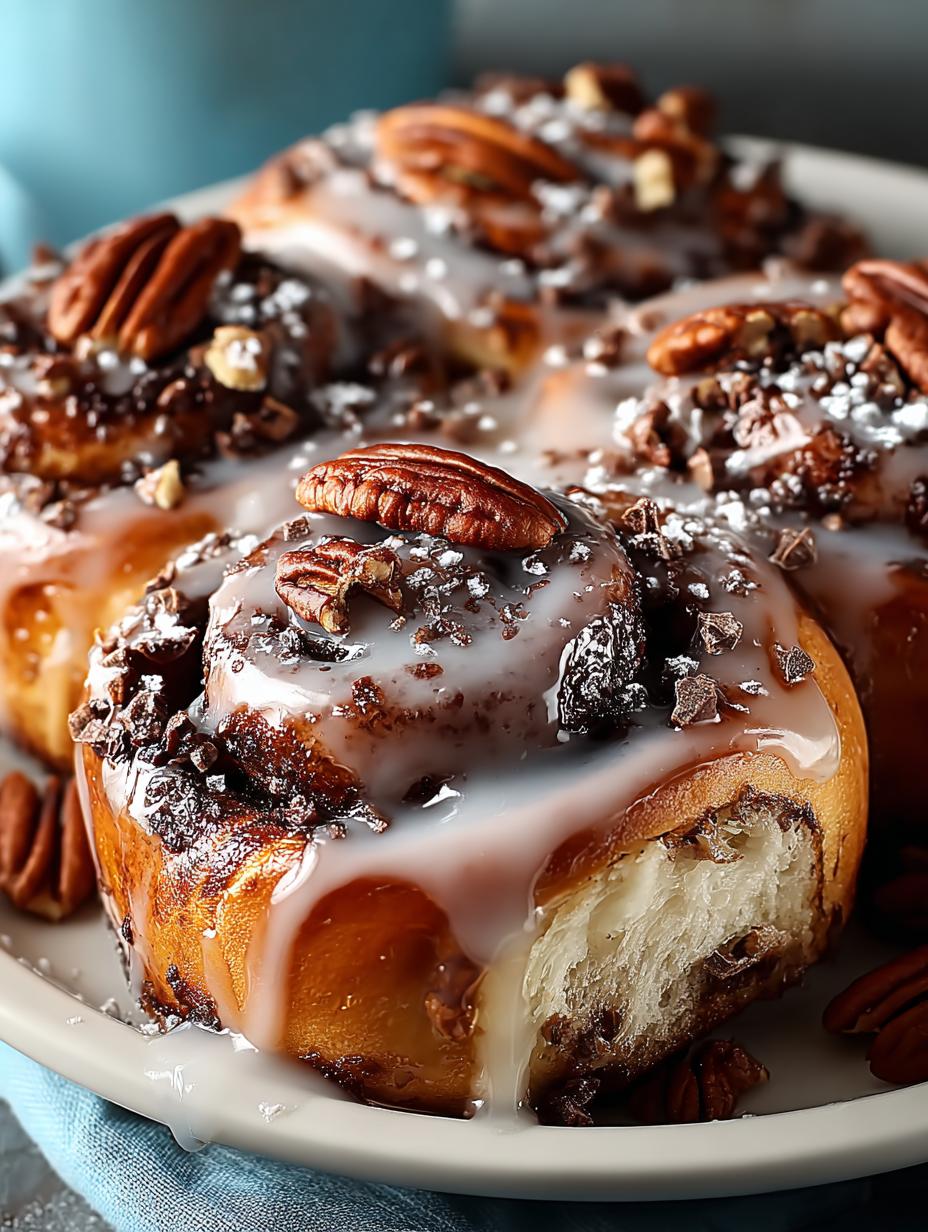 Chocolate Pecan Cinnamon Rolls