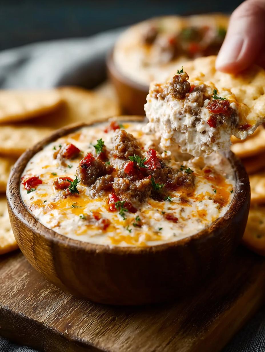Cream Cheese Rotel Sausage: 5 Irresistible Party Dips - Cream Cheese Rotel Sausage - main visual representation