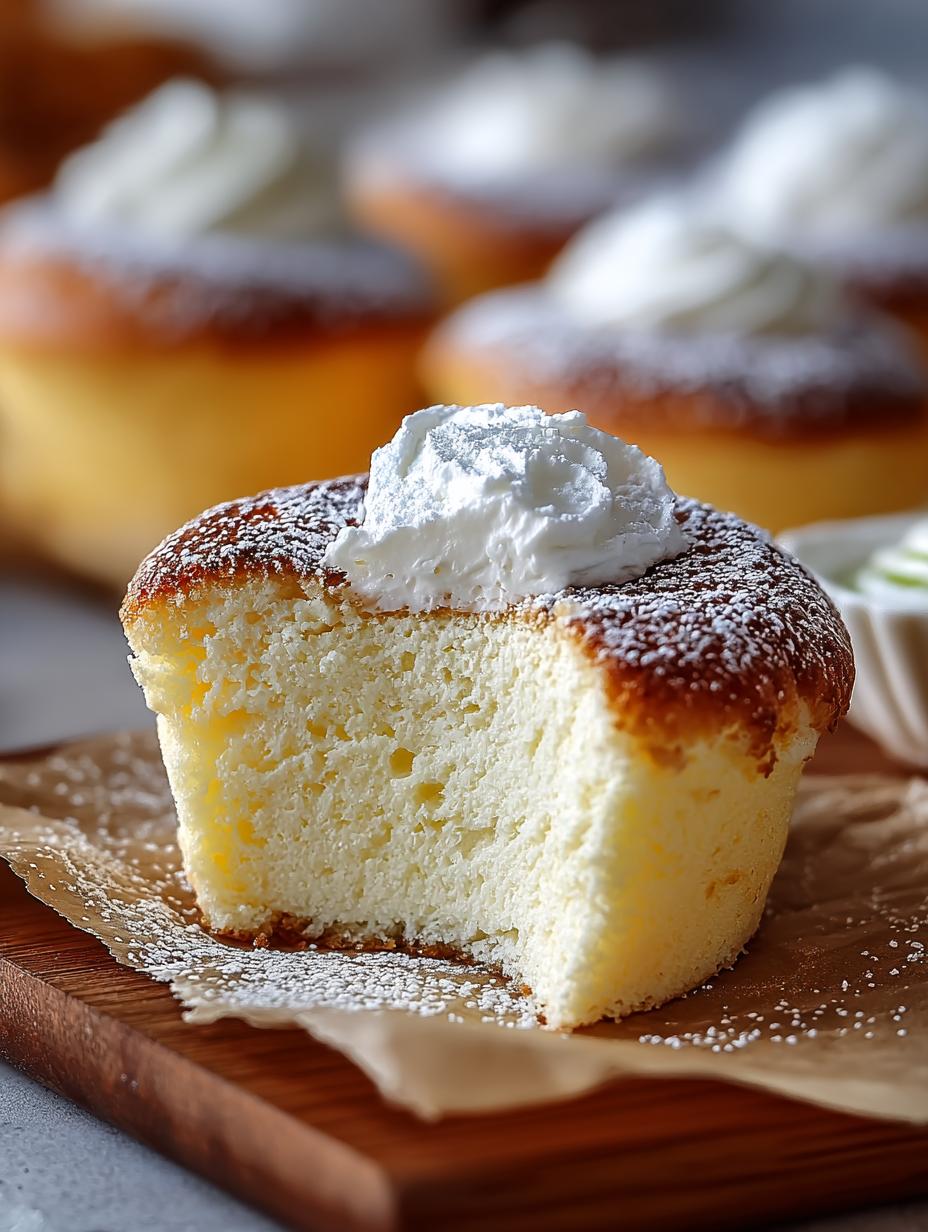 Fluffy Japanese Cotton Cheesecake: 12 Dreamy Cupcakes - Fluffy Japanese Cotton Cheesecake - additional detail