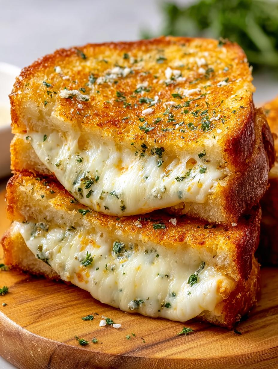 Amazing Garlic Bread Grilled Cheese Recipe - Garlic Bread Grilled Cheese - additional detail