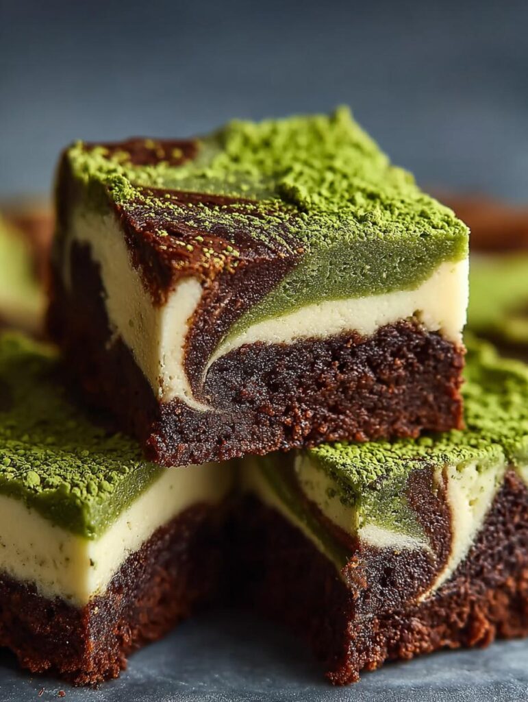 Matcha Cheesecake Swirl Brownies
