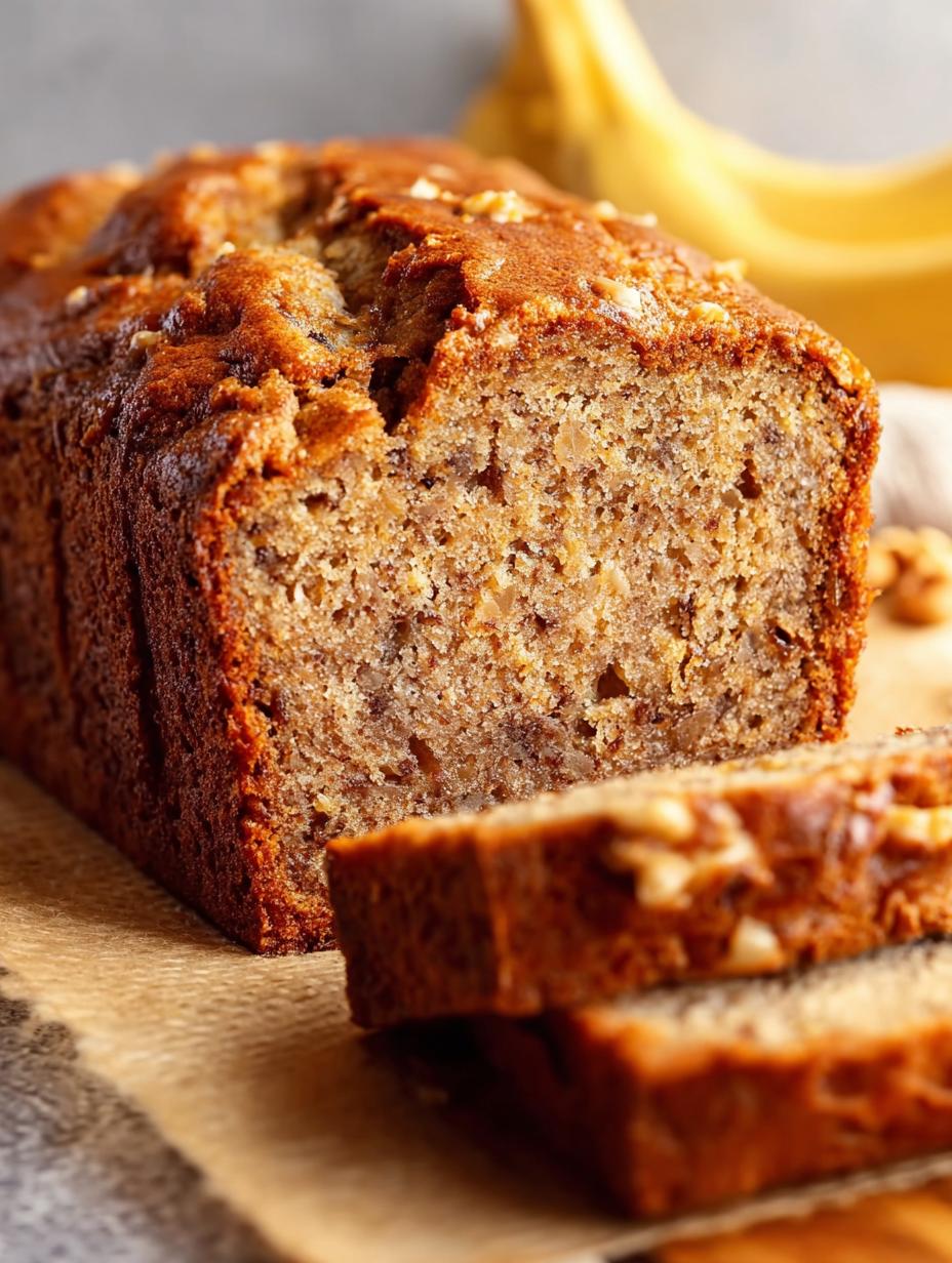 Moist Banana Bread: 1 Hour Perfect Loaf - A perfectly baked loaf of moist banana bread