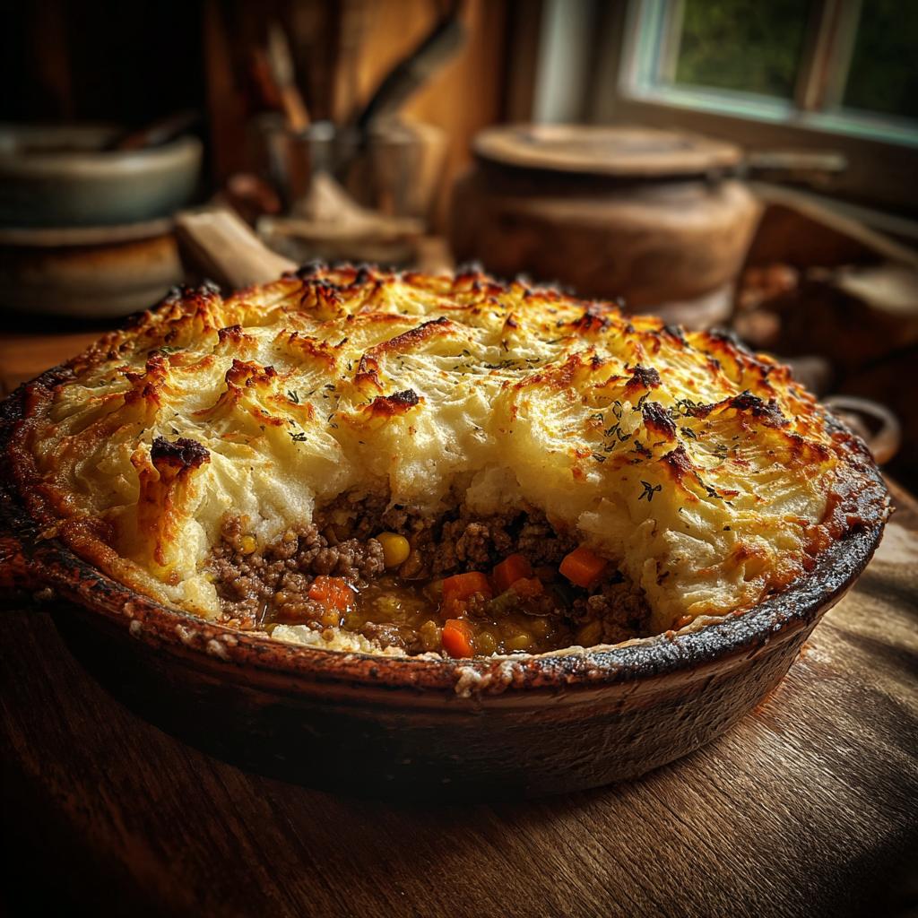 Spooky Shepherds Pie Unorthodox - Nutmeg-infused mashed potato topping
