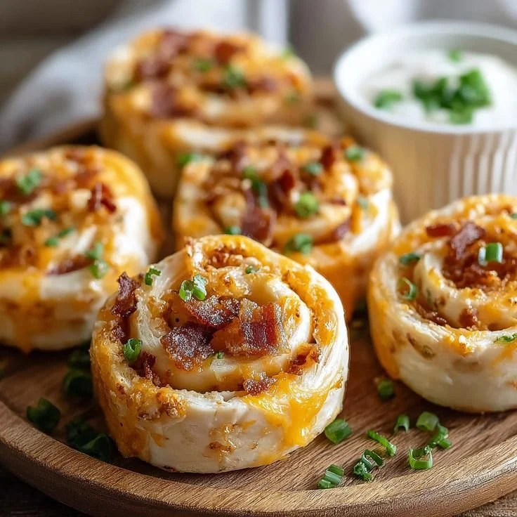 Cheddar Bacon Ranch Pinwheels filled with creamy cheese and crispy bacon