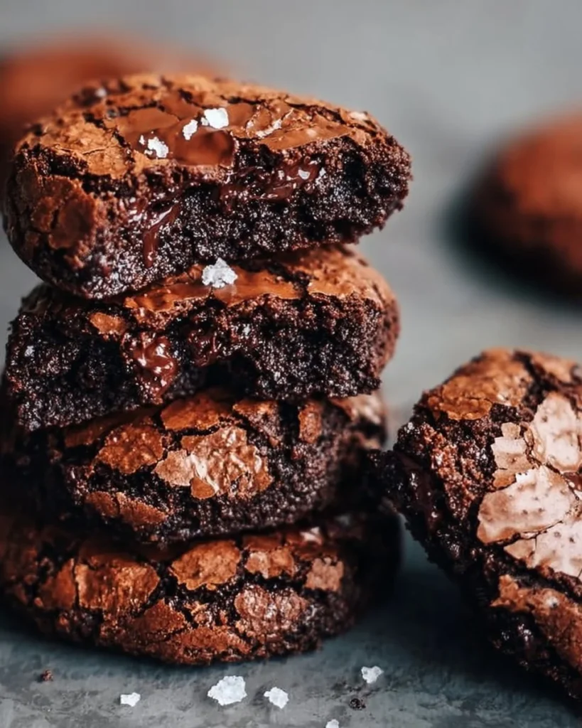 Fudgy chewy browkies dessert with brownie and cookie layers