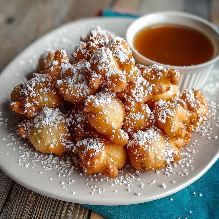 Delicious Funnel Cake Bites air fryer recipe for a quick dessert treat.