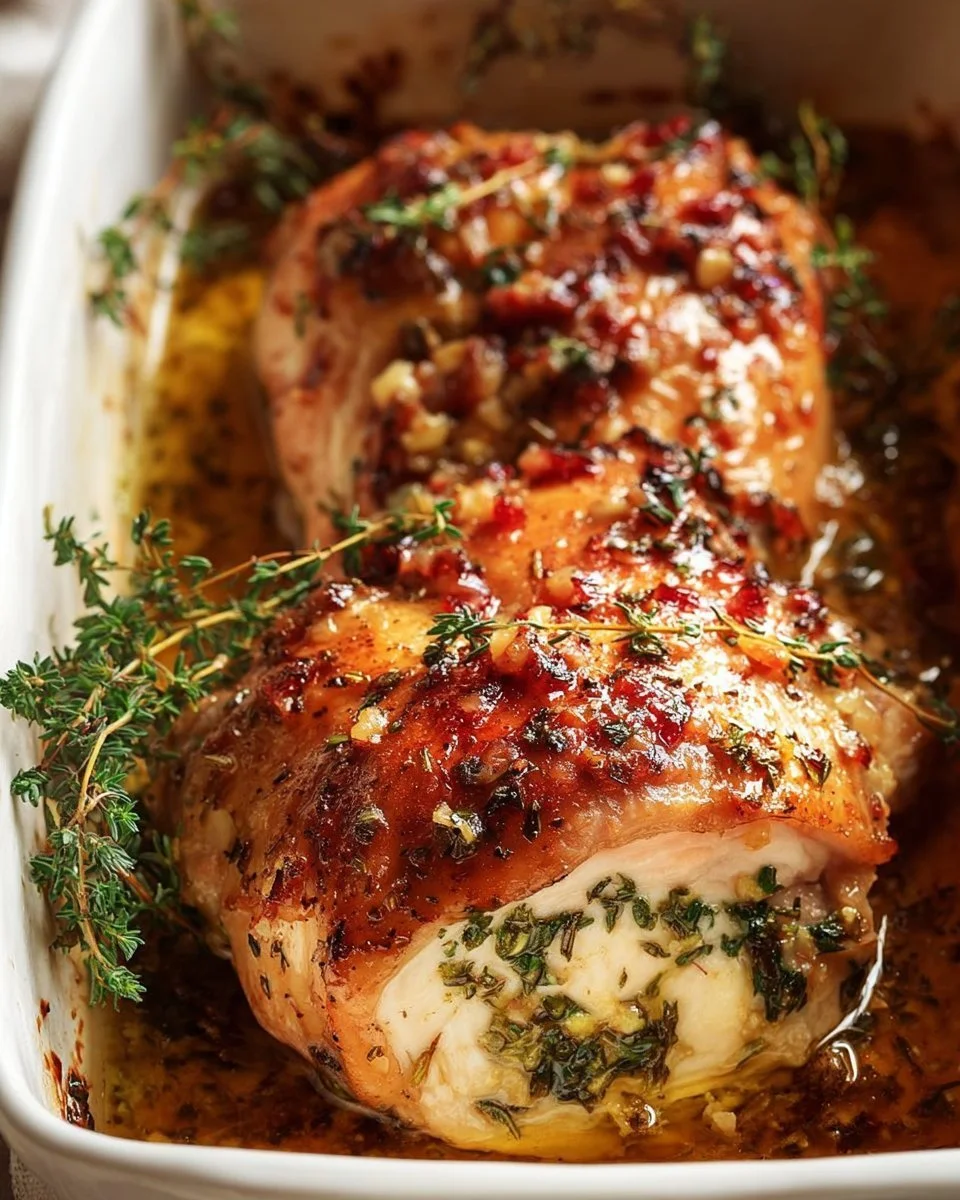 Delicious stuffed turkey breast ready to serve on a festive table.