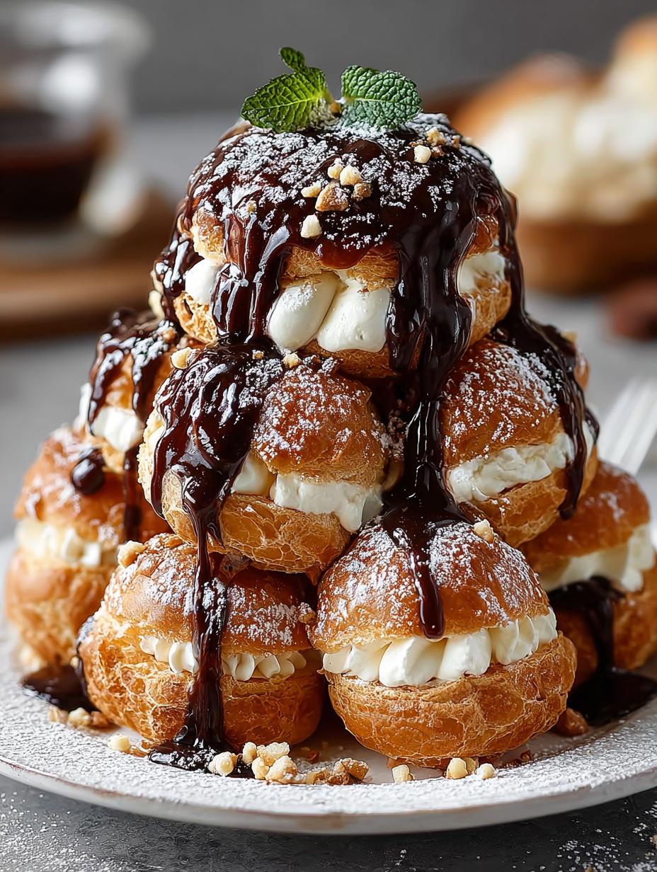 Indulgent Profiterole Cake: A Heavenly Delight - Profiterole Cake - main visual representation