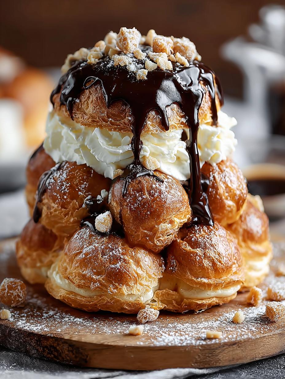 Indulgent Profiterole Cake: A Heavenly Delight - Profiterole Cake - additional detail