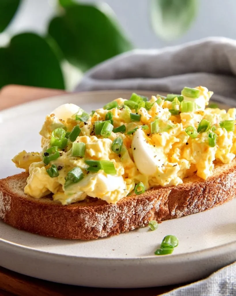 Delicious egg salad made with cottage cheese instead of mayo