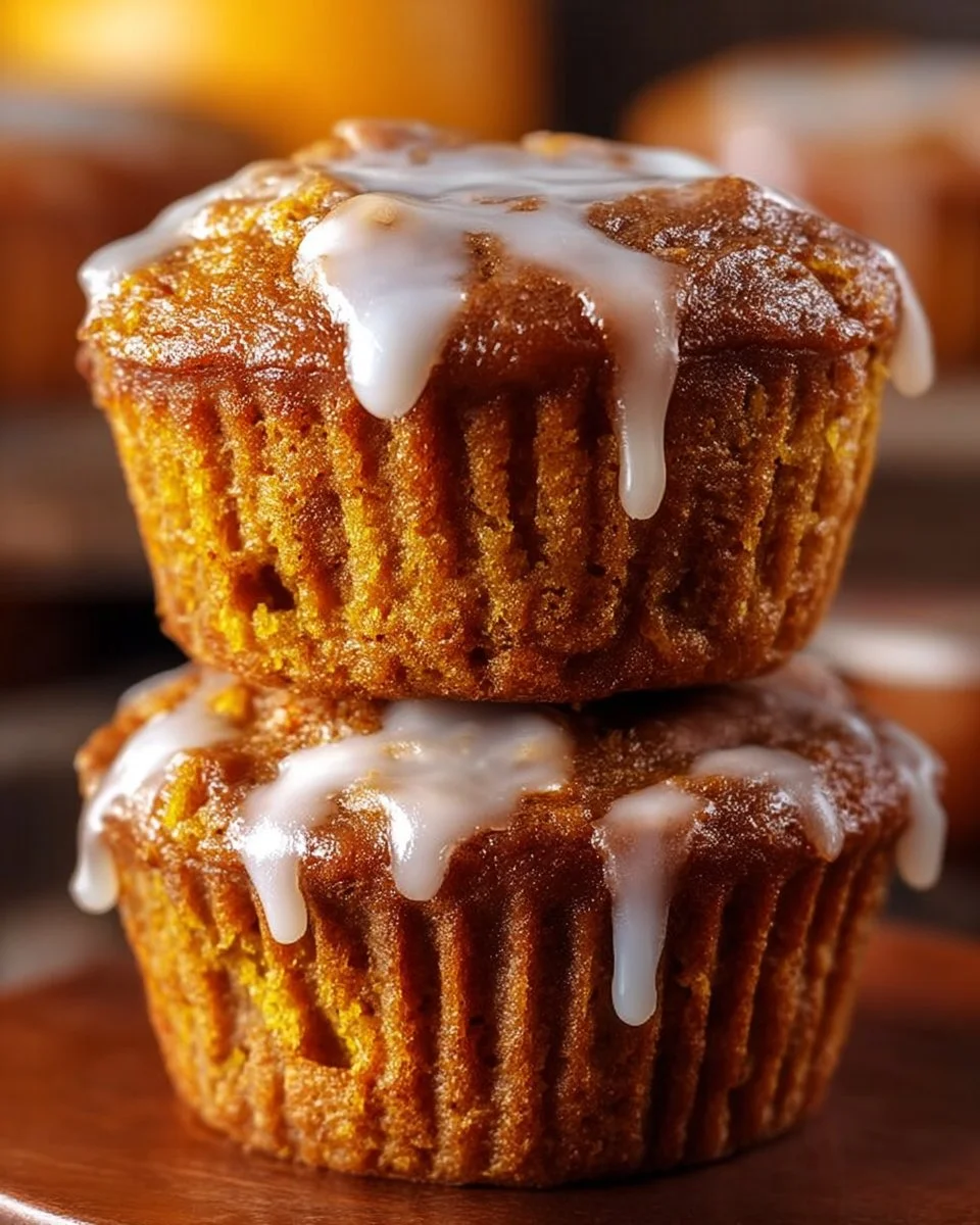 Freshly baked flourless pumpkin muffins on a wooden table