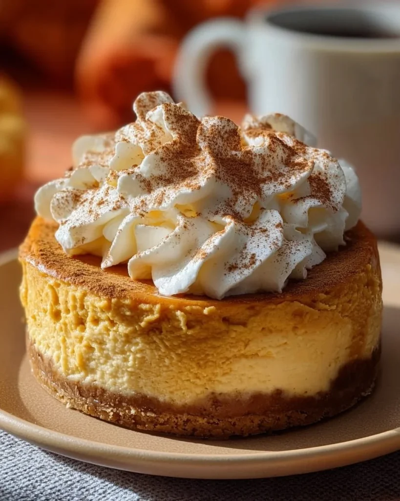 Lighter pumpkin cheesecake made with cottage cheese for a healthier dessert option
